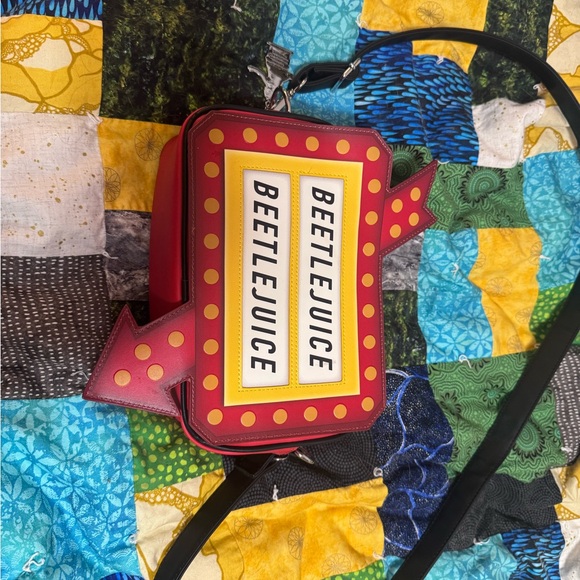 Loungefly Handbags - Loungefly Beetlejuice Marquee Red Arrow Crossbody Bag